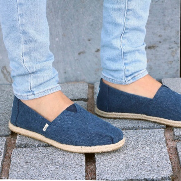 toms navy washed canvas women's classics